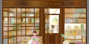 bookshop, books, woman