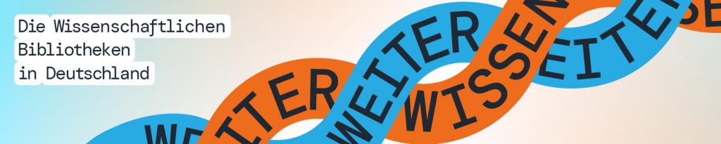Banner zur Kampagne WEITER WISSEN des dbv und 15 großen beteiligten Bibliotheken